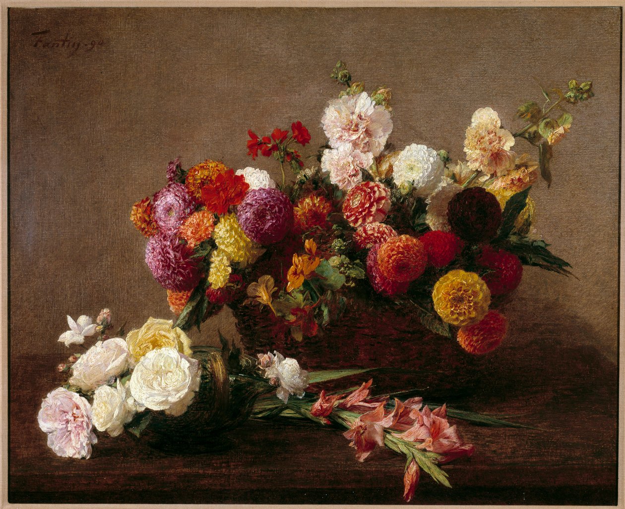 هنا زهور منتصف الصيف لوحة هنري فانتين لاتور بواسطة Ignace Henri Jean Fantin Latour