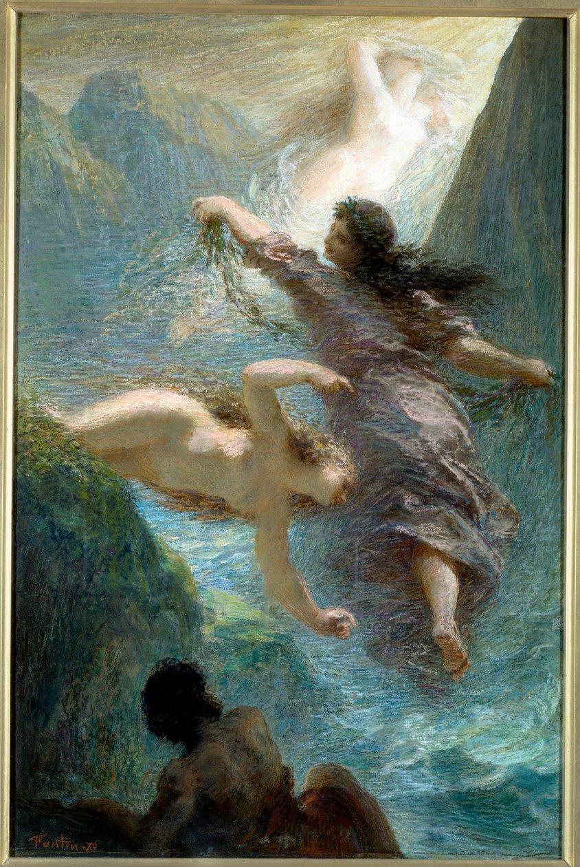 بنات الراين. باستيل هنري فانتين لاتور (فانتين لاتور بواسطة Ignace Henri Jean Fantin Latour
