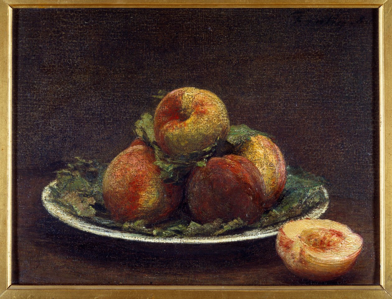 لوحة من peches لوحة هنري فانتين لاتور (فانتين لاتور بواسطة Ignace Henri Jean Fantin Latour