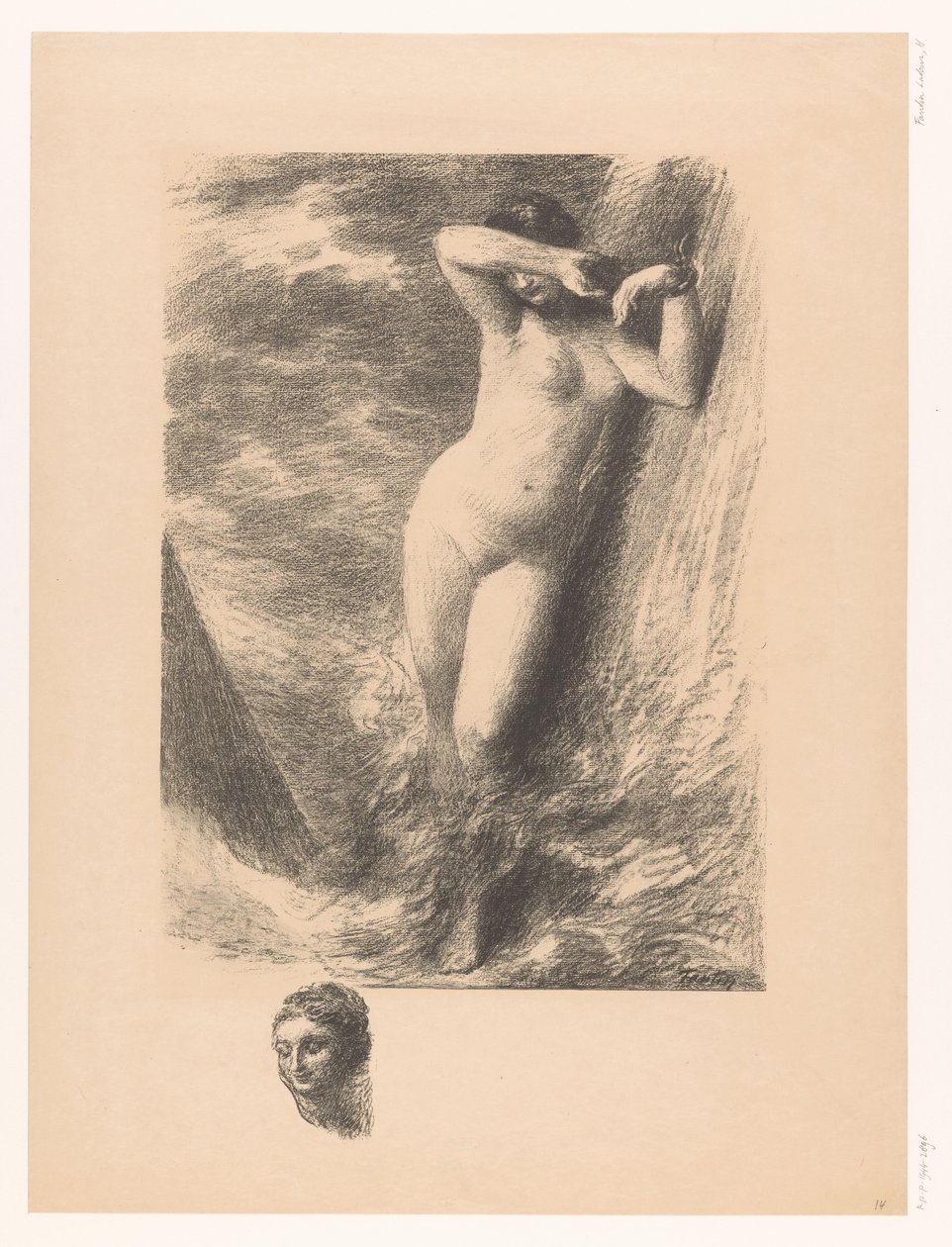 المرأة المسلسلة المقيدة بالسلاسل إلى صخرة في الماء أندروميد بواسطة Ignace Henri Jean Fantin Latour