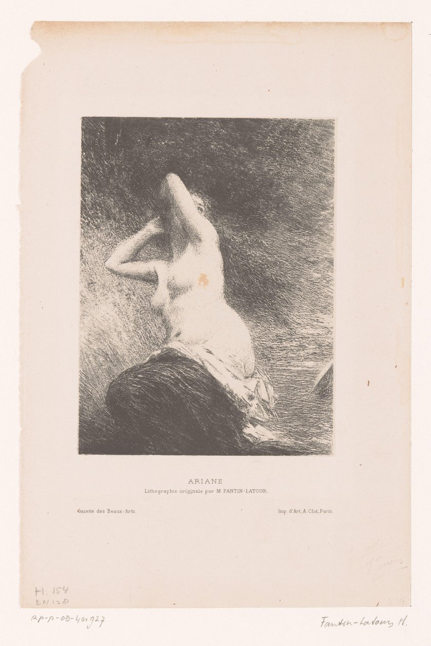 ترك أريادن وراءه في جزيرة ناكسوس Ariane (العنوان على الكائن) بواسطة Ignace Henri Jean Fantin Latour