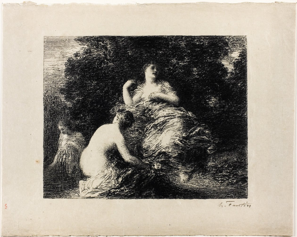 النساء الاستحمام ، لوحة متوسطة بواسطة Ignace Henri Jean Fantin Latour