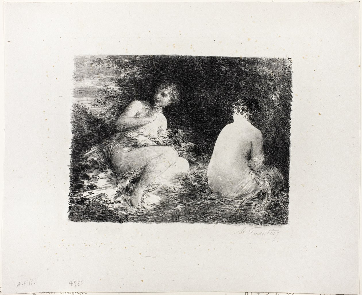 النساء الاستحمام ، ثاني لوحة متوسطة بواسطة Ignace Henri Jean Fantin Latour