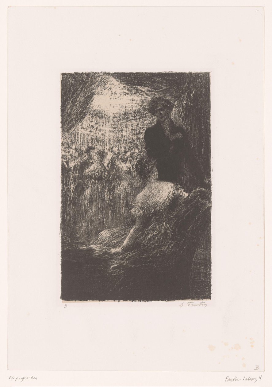 Berlioz وسيدة في الكرة السمفونية الخيالية. الامم المتحدة الكرة حياة وأعمال هيكتور بيرليوز (عنوان المسلسل) بواسطة Ignace Henri Jean Fantin Latour