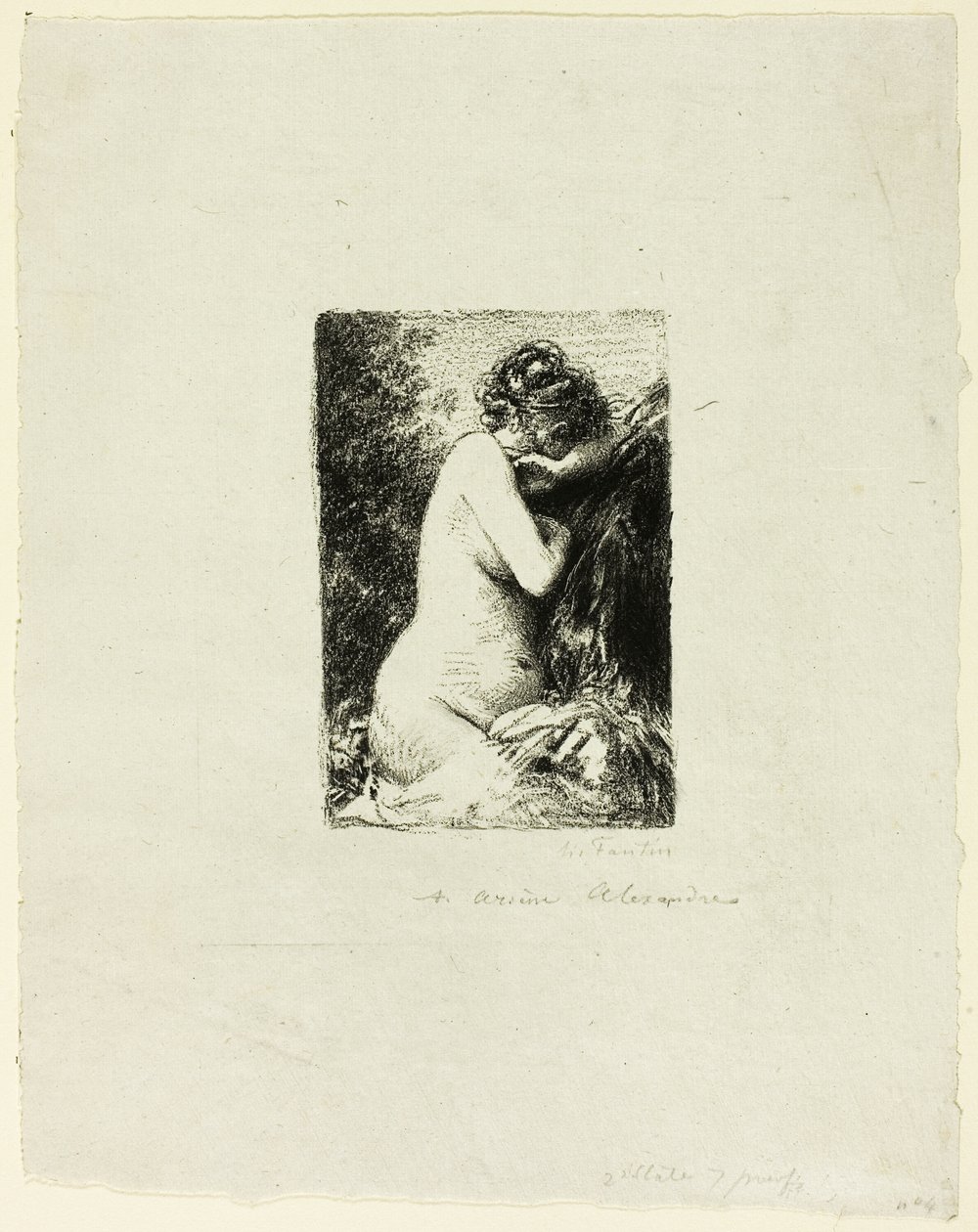 امرأة تبكي: دراسة لامرأة جالسة في الصورة الصحيحة بواسطة Ignace Henri Jean Fantin Latour