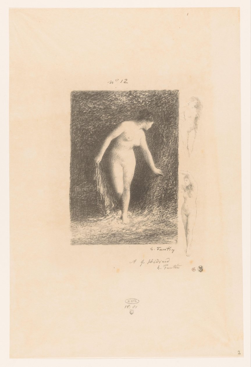 Diana ontkleedt zich om te baden ديانا Gedichten van André Chénier (عنوان المسلسل) رسوم توضيحية لقصائد أندريه شينييه (عنوان السلسلة) بواسطة Ignace Henri Jean Fantin Latour