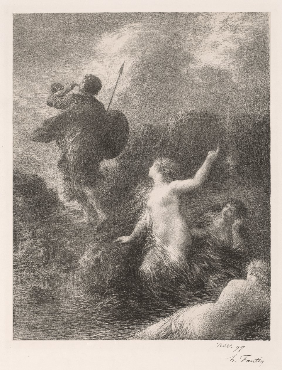 Goetterdaemmerung: سيغفريد والفتيات بواسطة Ignace Henri Jean Fantin Latour