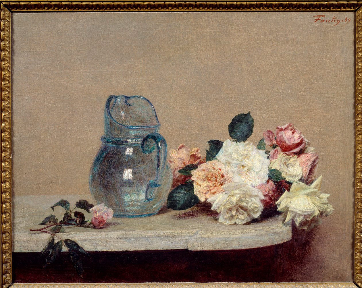 لوحة ليه روز لهنري فانتين لاتور (فانتين لاتور بواسطة Ignace Henri Jean Fantin Latour