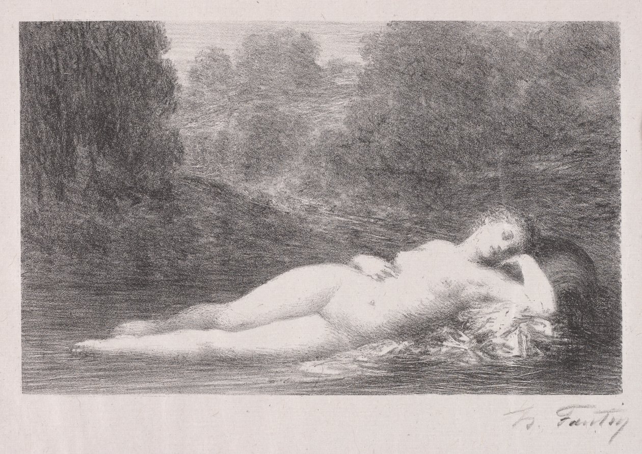 يرقد في الماء بواسطة Ignace Henri Jean Fantin Latour