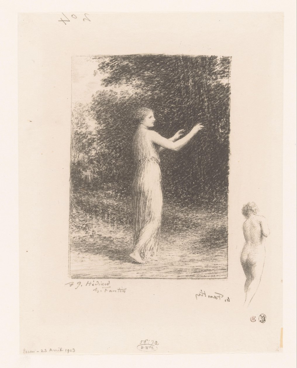 مجد فان ليكوس تجول في دي الطبيعة المتسول Gedichten van André Chénier (عنوان المسلسل) رسوم توضيحية لقصائد أندريه شينييه (عنوان السلسلة) بواسطة Ignace Henri Jean Fantin Latour