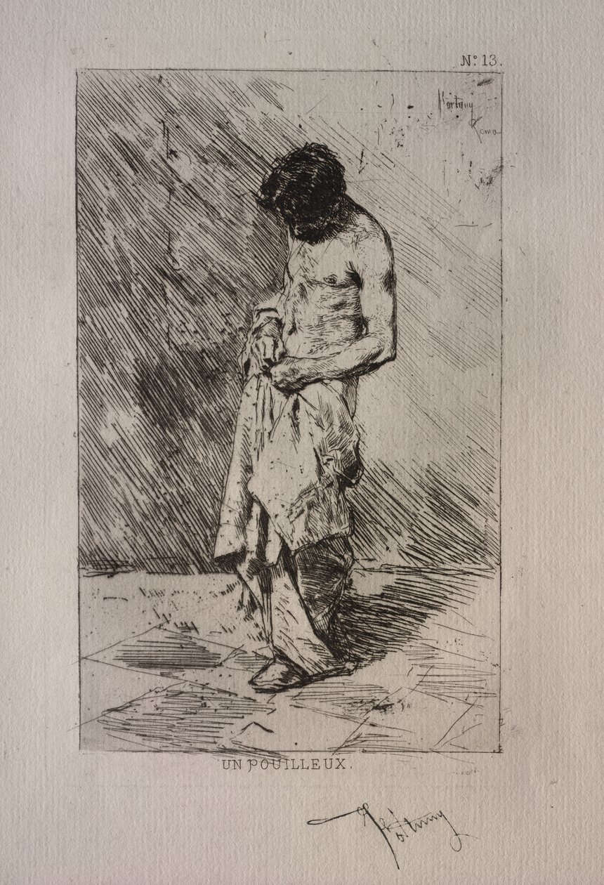 رجل يبحث عن البراغيث بواسطة Ignace Henri Jean Fantin Latour
