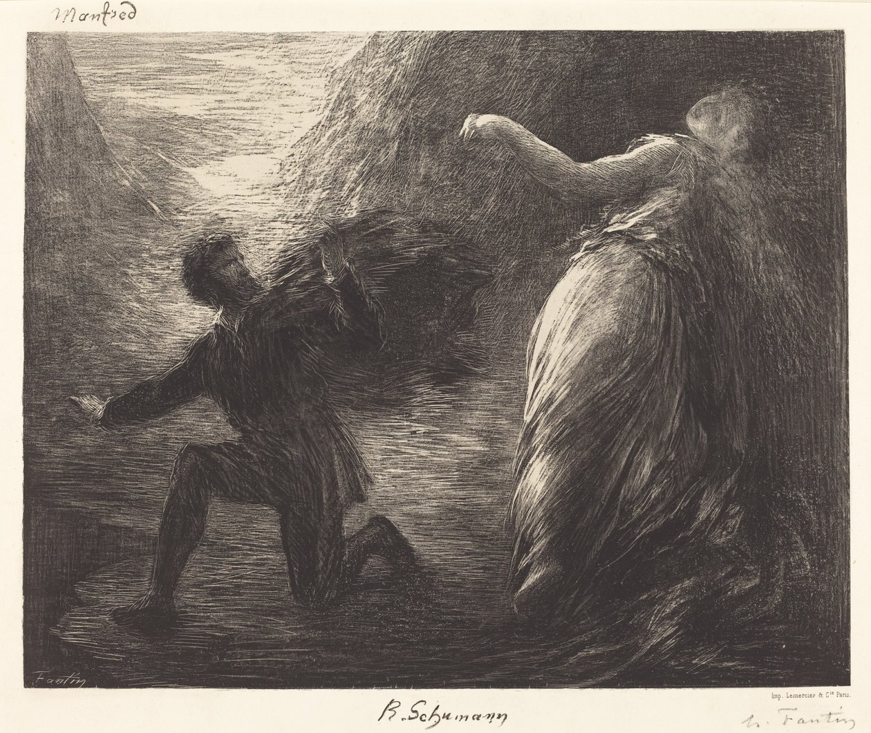 مانفريد وعشتروت (اللوحة الأولى) بواسطة Ignace Henri Jean Fantin Latour