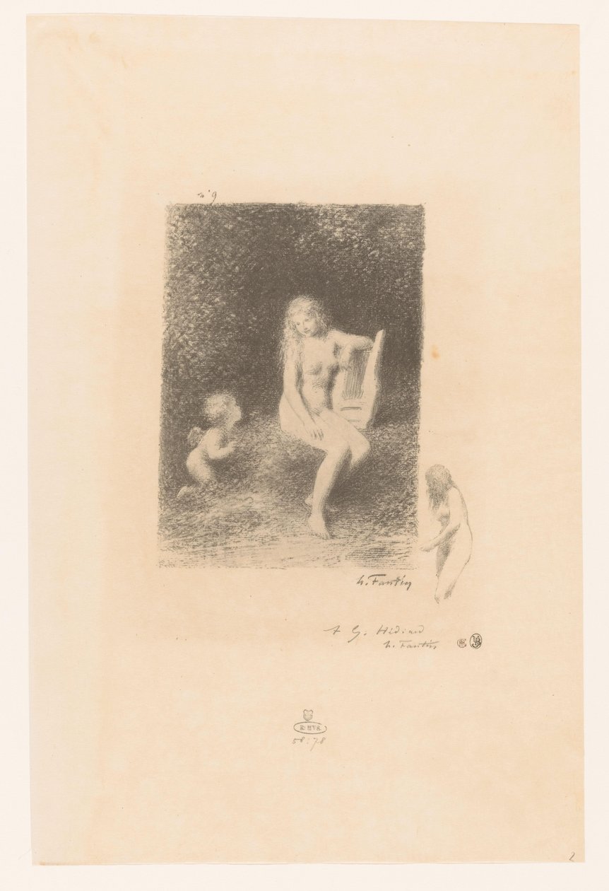Muze van de muziek التقى Amor هذا ما غنى به النياد القادمون الحادي والعشرون Gedichten van André Chénier (عنوان المسلسل) رسوم توضيحية لقصائد أندريه شينييه (عنوان السلسلة) بواسطة Ignace Henri Jean Fantin Latour