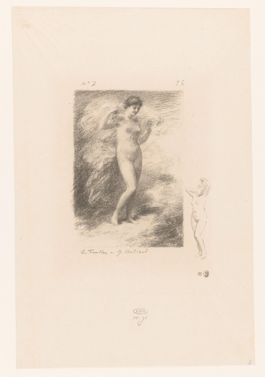 لا تقابل wapperende sluier نيري Gedichten van André Chénier (عنوان المسلسل) رسوم توضيحية لقصائد أندريه شينييه (عنوان السلسلة) بواسطة Ignace Henri Jean Fantin Latour