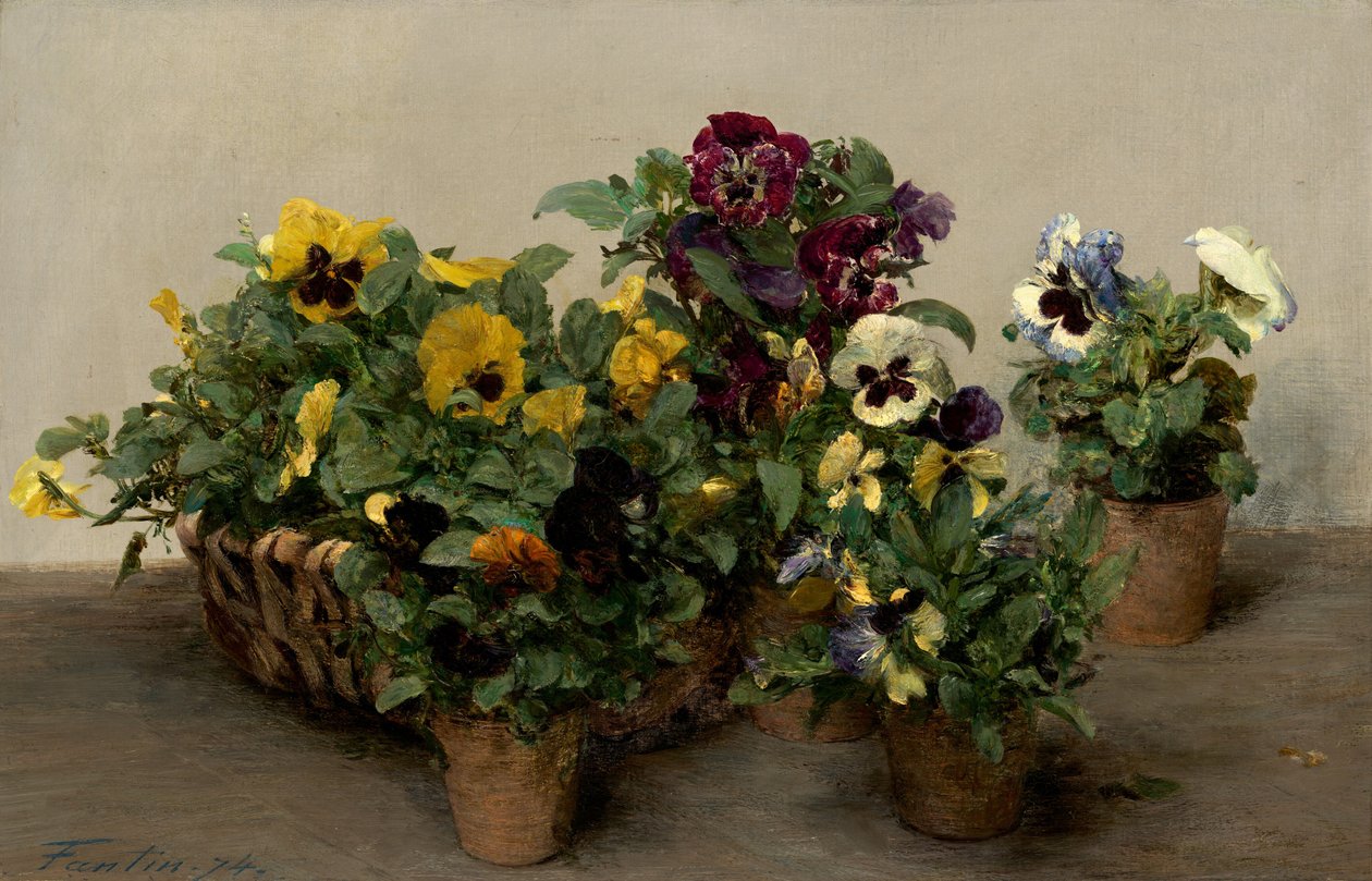 الزهريات ، 1874. بواسطة Ignace Henri Jean Fantin Latour