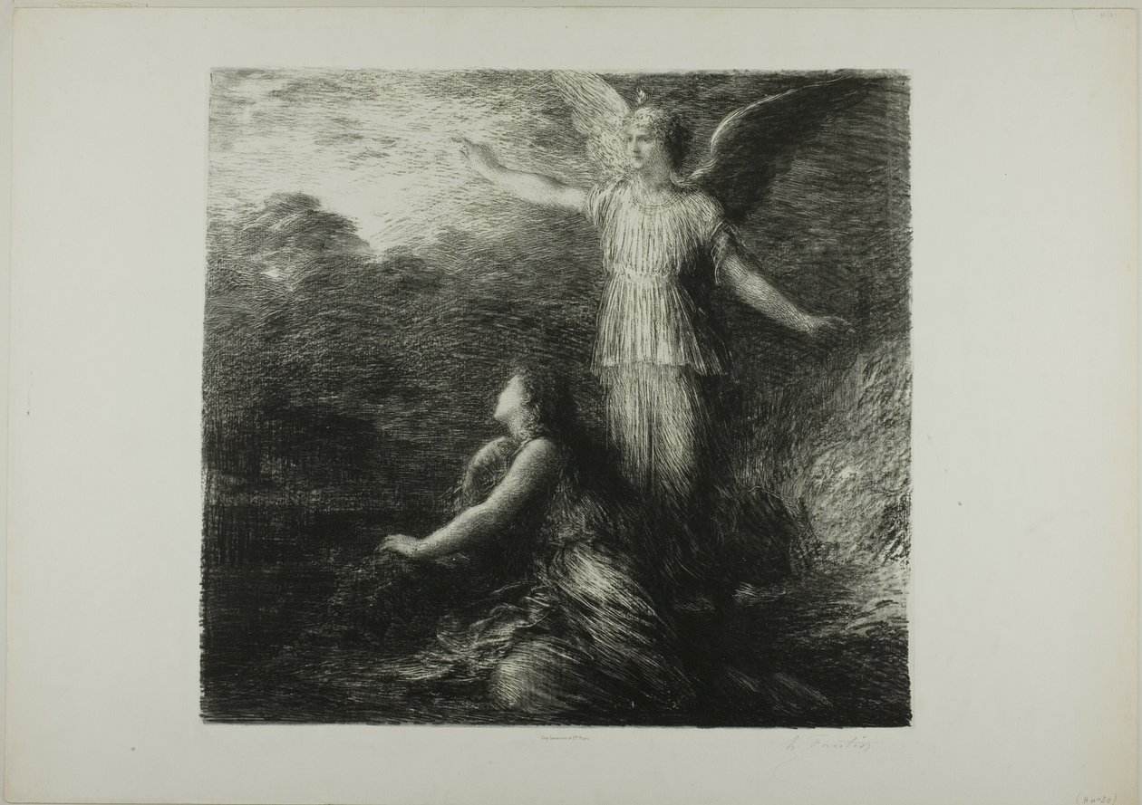 الجنة وبيري (الافتتاح) ، اللوحة الأولى بواسطة Ignace Henri Jean Fantin Latour