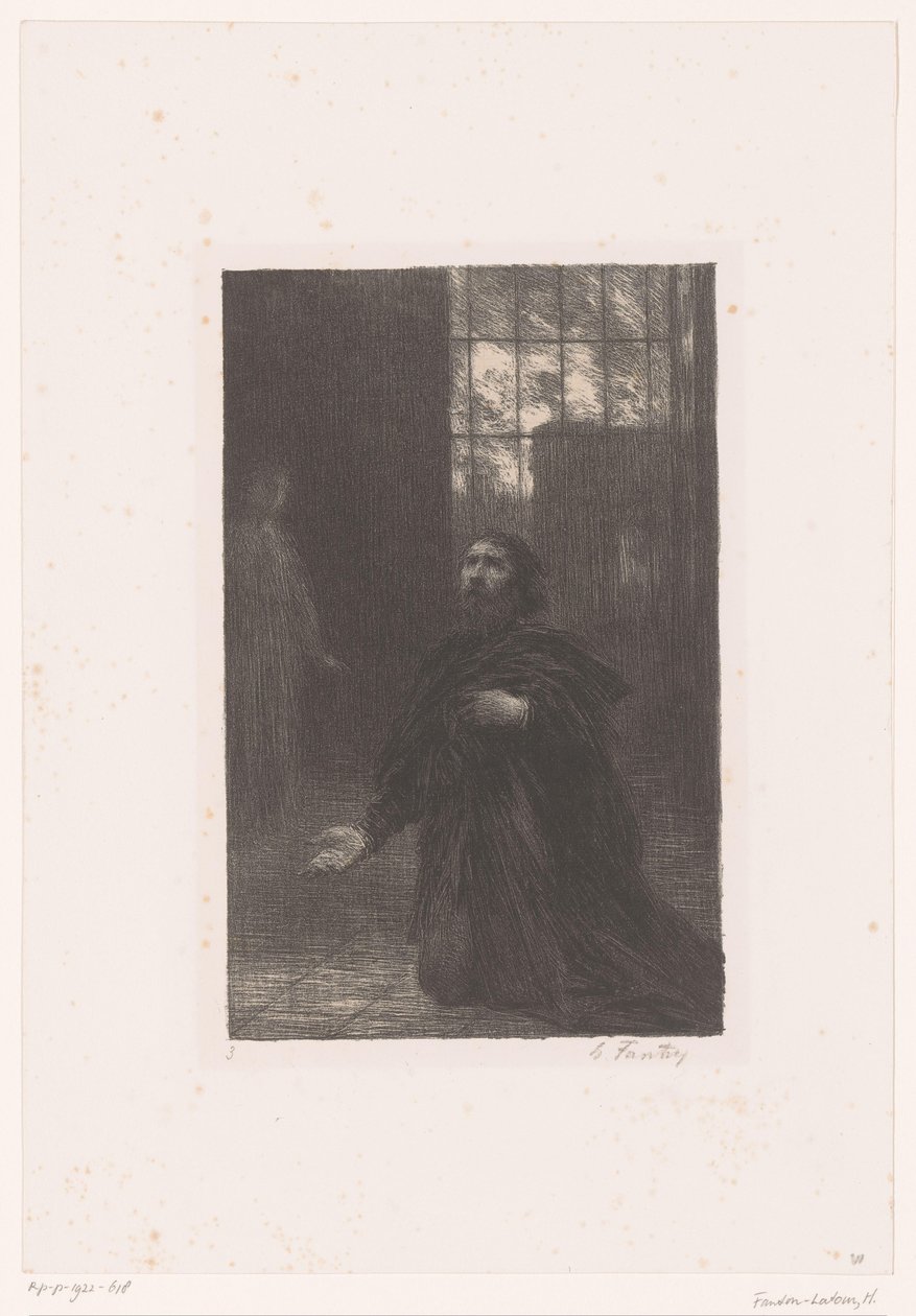 رينزي يصلي إلى الله رينزي. Acte V. Prière de Rienzi Life and Works of Richard Wagner (عنوان السلسلة) بواسطة Ignace Henri Jean Fantin Latour