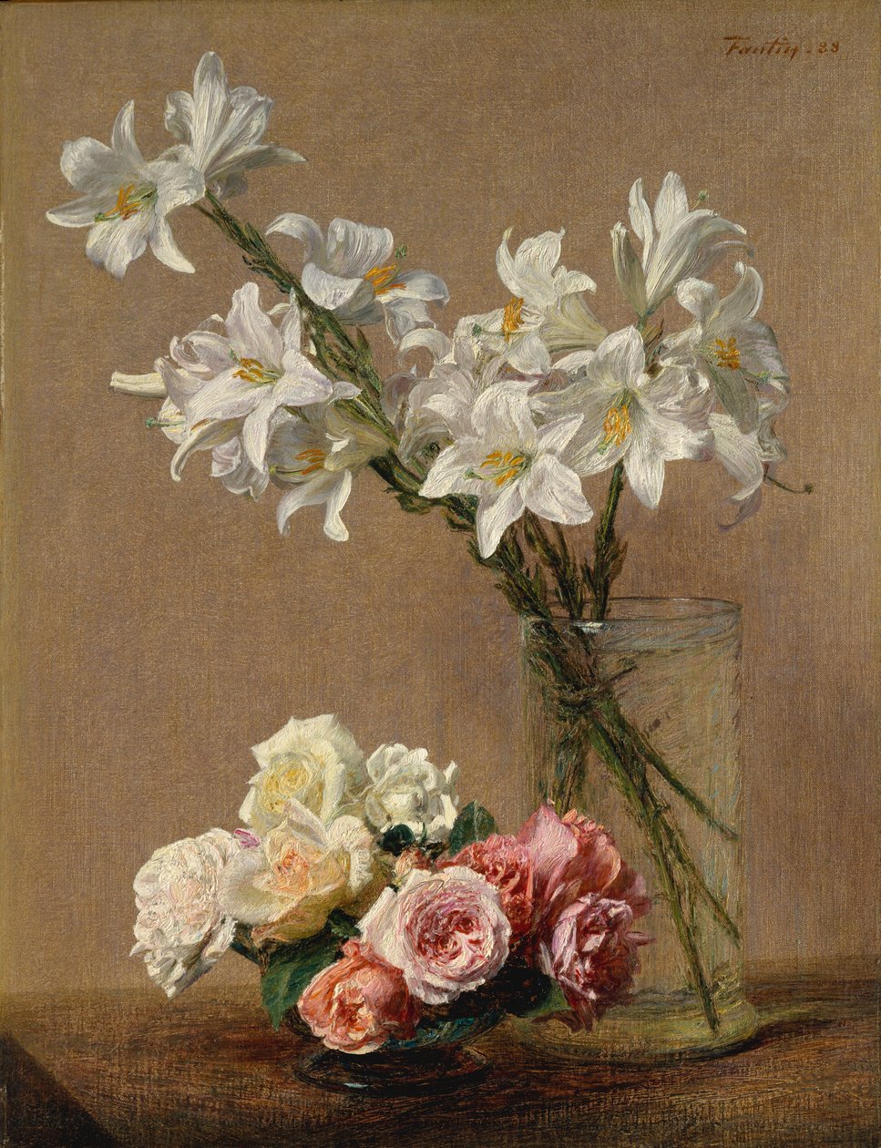 الورود والزنابق ، 1888. بواسطة Ignace Henri Jean Fantin Latour