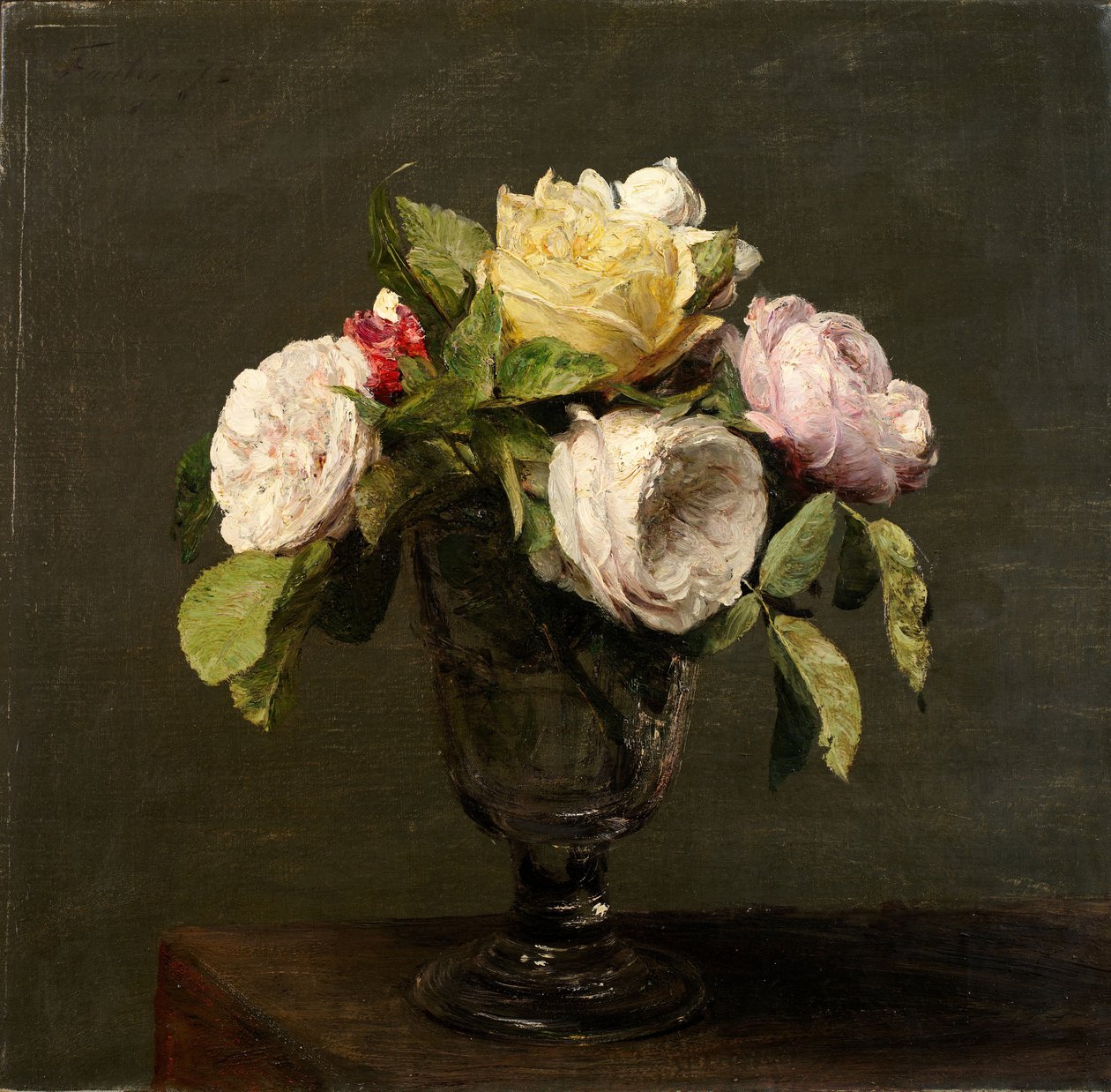 الورود في كأس ، 1873. بواسطة Ignace Henri Jean Fantin Latour