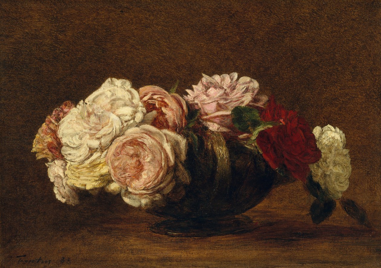 الورود في وعاء ، 1883. بواسطة Ignace Henri Jean Fantin Latour