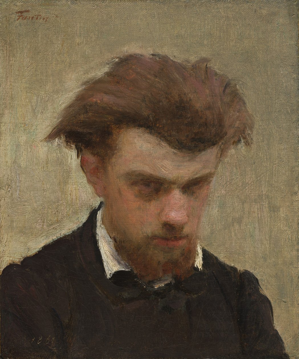 بورتريه ذاتي ، ١٨٦١. بواسطة Ignace Henri Jean Fantin Latour