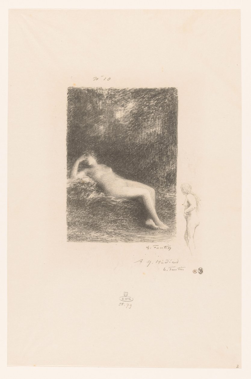 Slapende waternimf أعلم ، عندما الظهر تجعلهم يريدون الظل السابع والعشرون Gedichten van André Chénier (عنوان المسلسل) رسوم توضيحية لقصائد أندريه شينييه (عنوان السلسلة) بواسطة Ignace Henri Jean Fantin Latour