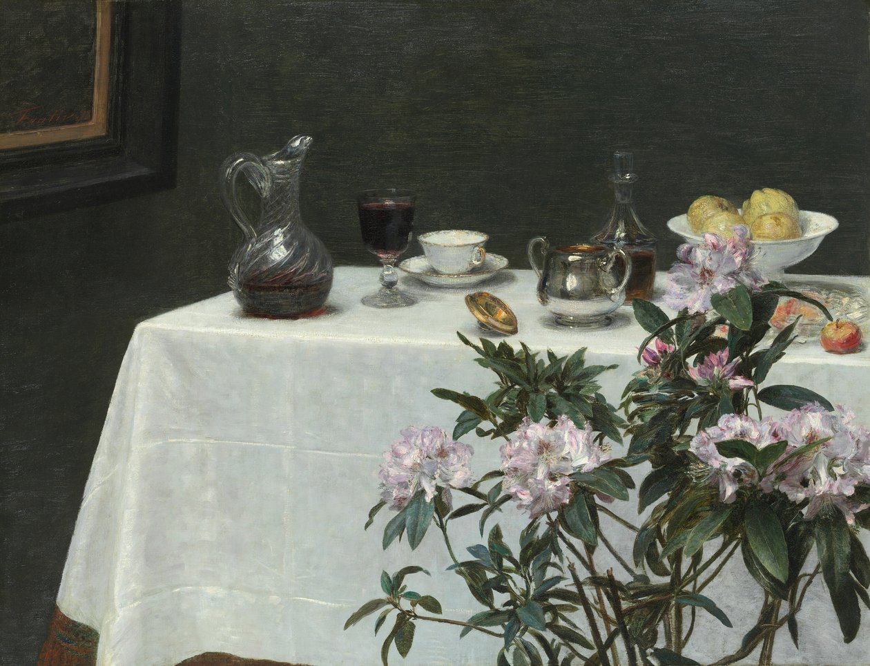 لا تزال الحياة: ركن منضدة ، 1873. بواسطة Ignace Henri Jean Fantin Latour