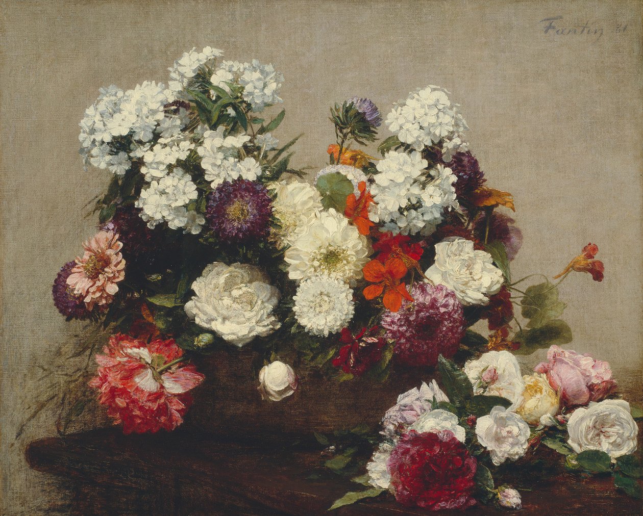 لا تزال الحياة مع الزهور ، 1881. بواسطة Ignace Henri Jean Fantin Latour