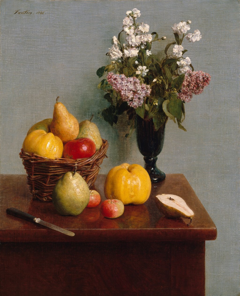 لا تزال الحياة مع الزهور والفاكهة ، 1866. بواسطة Ignace Henri Jean Fantin Latour