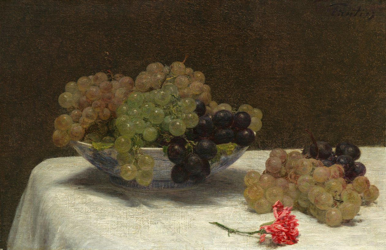 لا تزال الحياة مع العنب والقرنفل بواسطة Ignace Henri Jean Fantin Latour