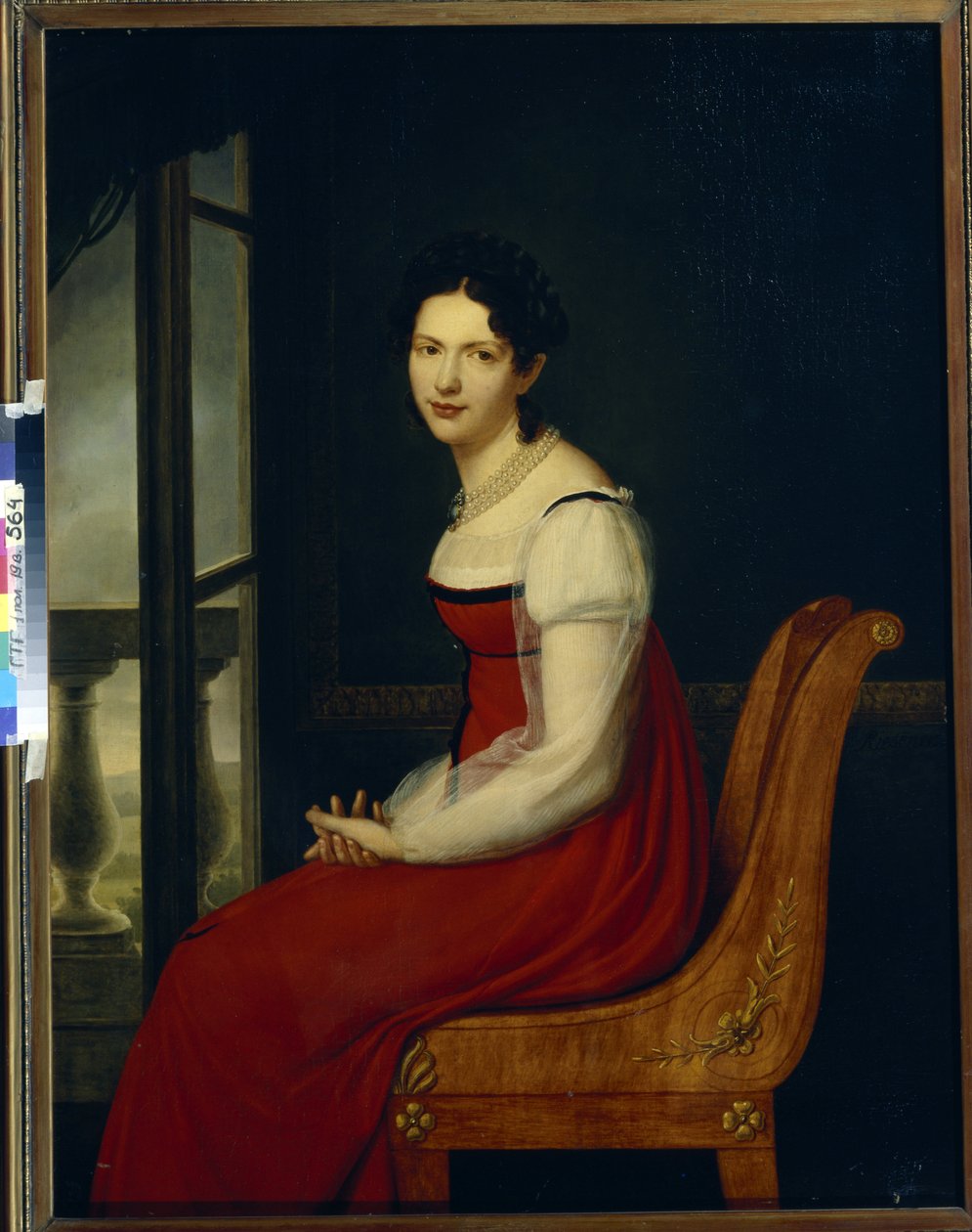 صورة للأميرة فارفارا سيرجيفنا دولغوروكوفا ، ني جاجارينا (1793-1833) (الأميرة فارفارا سيرجيفنا دولغوروكوفا) - رسم هنري فرانسوا ريسنر (1767-1828) ، زيت على قماش (96.8 × 125 سم) بواسطة هنري فرانسوا ريسنر
