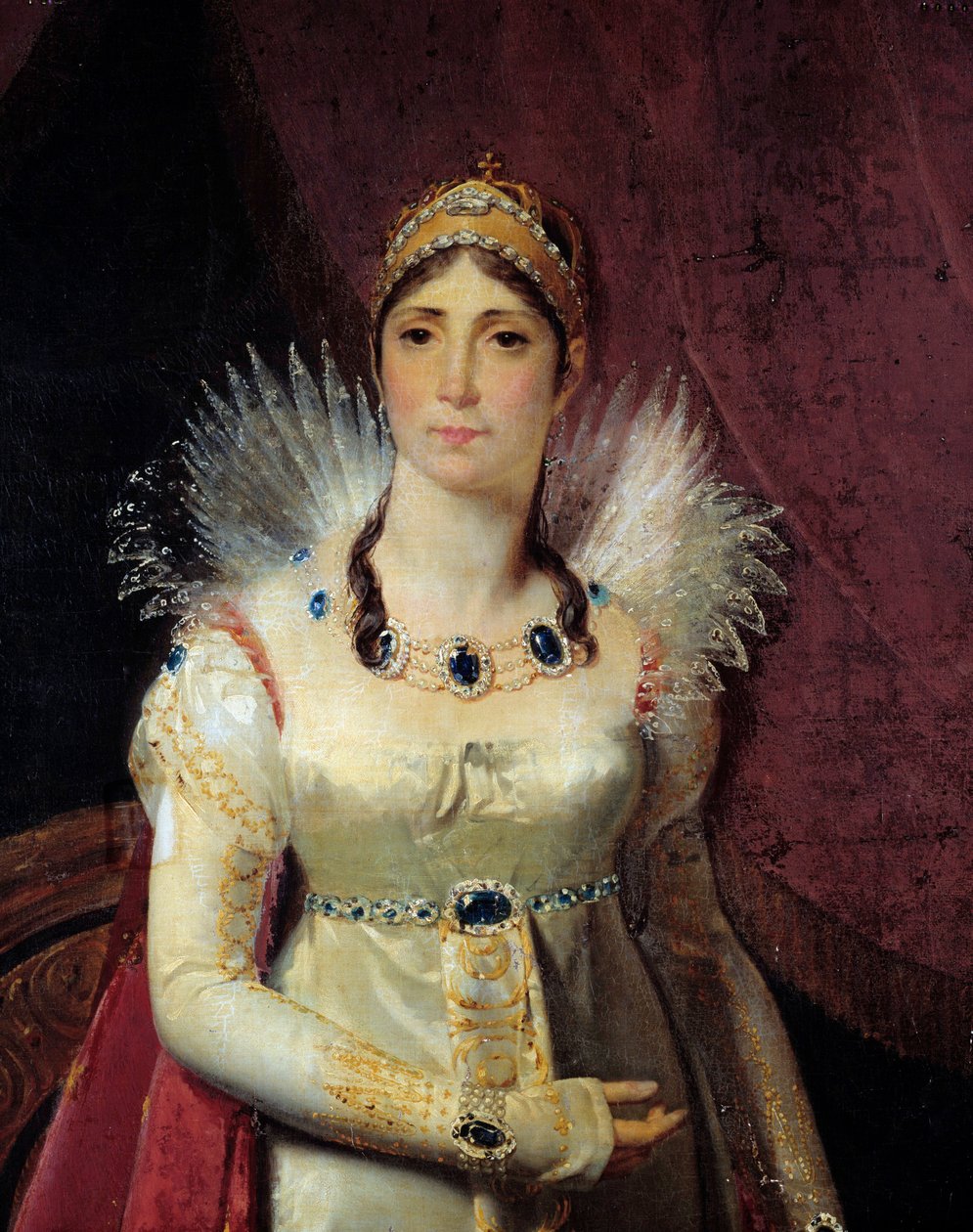 صورة للإمبراطورة جوزفين دي بوهرنيه (1763-1814) التفاصيل. لوحة هنري فرانسوا ريزنر (1767-1828) 1806 صن. 2،3x1،3 م مالميزون ، قلاع مالميزون وبوا برو - صورة للإمبراطورة جوزفين دي بوهارنيه (1763-1814) - التفاصيل. بواسطة هنري فرانسوا ريسنر