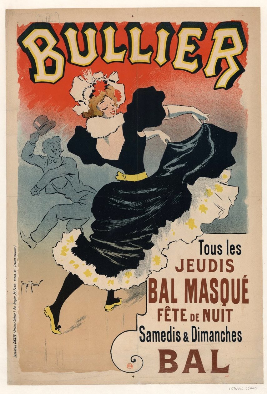 Bullier ، كل خميس بال ماسكي ، حفلة ليلية ، 1896. بواسطة هنري جورج مونييه