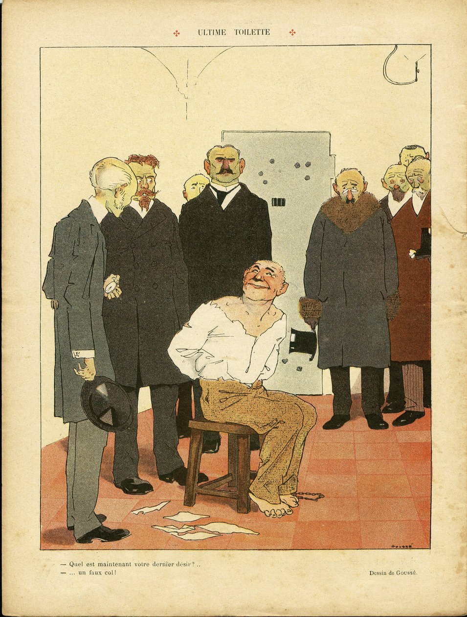 رسم توضيحي لهنري غوس (1872-1914) في لورير ، 27/03/09 - مرحاض نهائي - إعدام إشافود بواسطة هنري جوس
