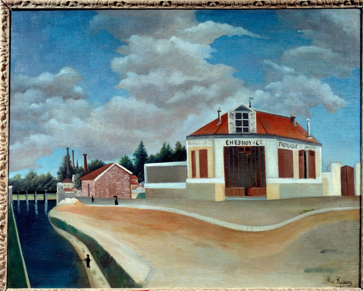 مصنع الكراسي في ألفورتفيل رسم هنري روسو ديت لو دوانير روسو (1844-1910) 1897 صن. 0.73x0.92 م باريس ، متحف أورانجيري - مصنع الكراسي في Alfortville. لوحة هنري روسو تسمى Le Douanier Rousseau (1844-1910) بواسطة هنري جي إف روسو