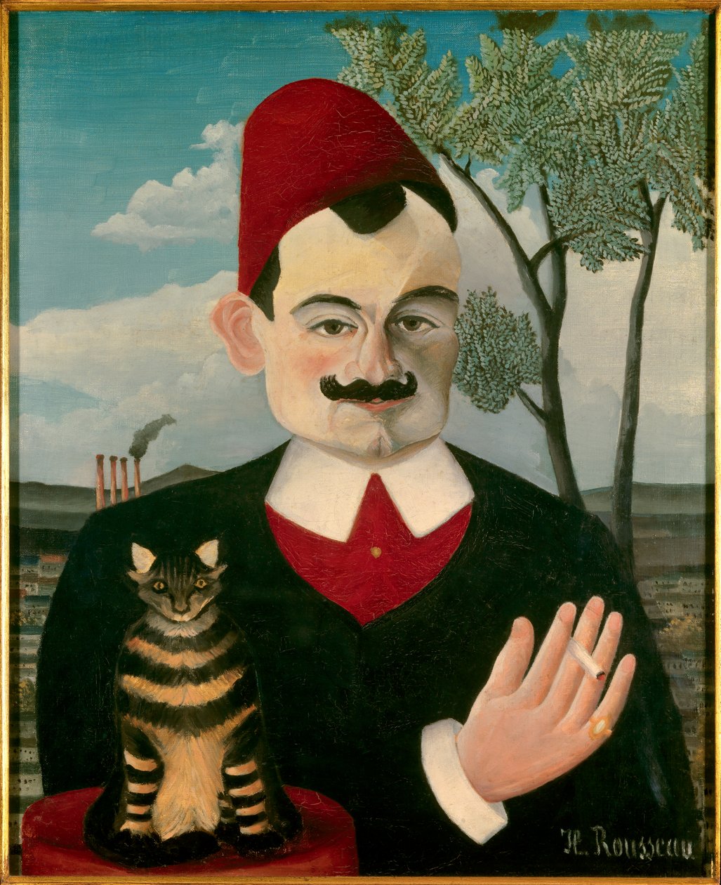 صورة لبيير لوتي لوحة هنري روسو ديت لو دوانير روسو (1844-1910) ، حوالي 1891 ، الشمس 62 × 50 زيورخ ، كونستهاوس - صورة بيير لوتي (1850-1923) - لوحة هنري جي إف روسو ، المسمى لو دوانييه روسو (1844- 1910) زيت على كانفا بواسطة هنري جي إف روسو