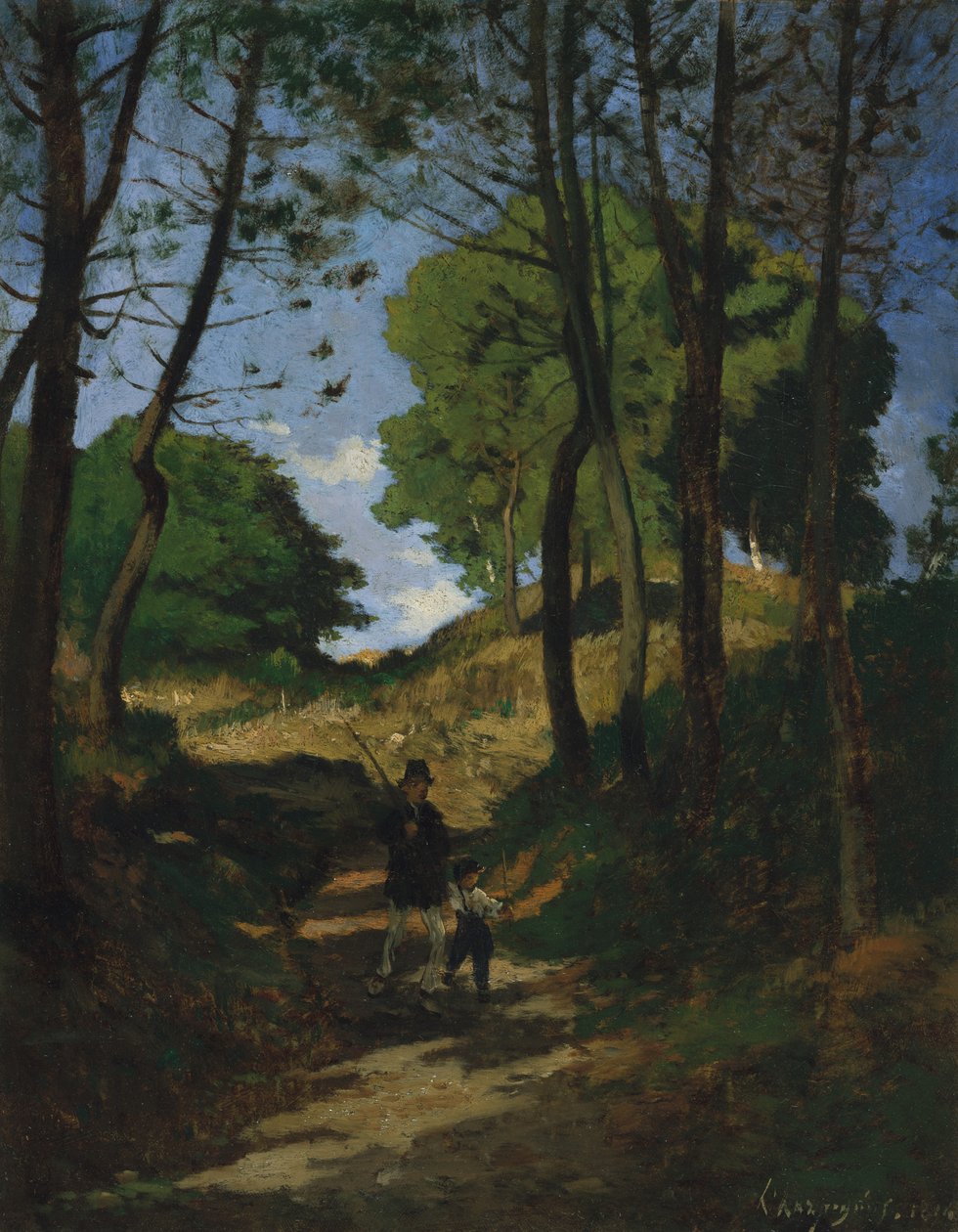 أشجار التنوب في Les Trembleaux ، بالقرب من Marlotte Sapins aux Trembleaux في Marlotte ، 1854. بواسطة هنري جوزيف هاربينييس