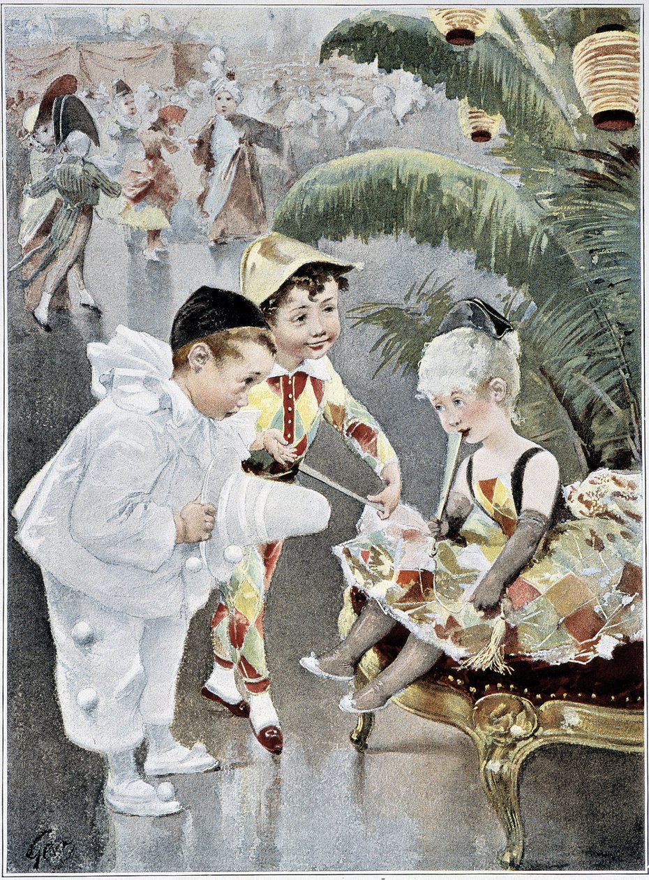 زي الأطفال أو الكرة المقنعة - مريض. بواسطة Geoffroy ، في "" Figaro Illustré "، مايو 1901 بواسطة هنري جول جان جوفروي