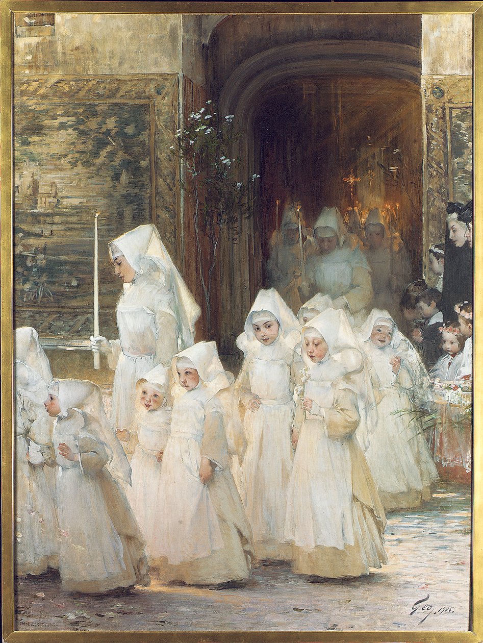موكب الفتيات الصغيرات في يوم التأكيد ، L "Hopital de Beaune ، 1906 بواسطة هنري جول جان جوفروي