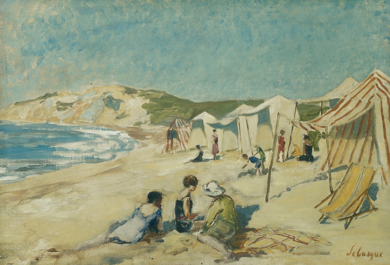 الشاطئ في بوينت سانت جيلداس ؛ La Plage a la Pointe St Gildas ، c.1920 بواسطة هنري ليباسك