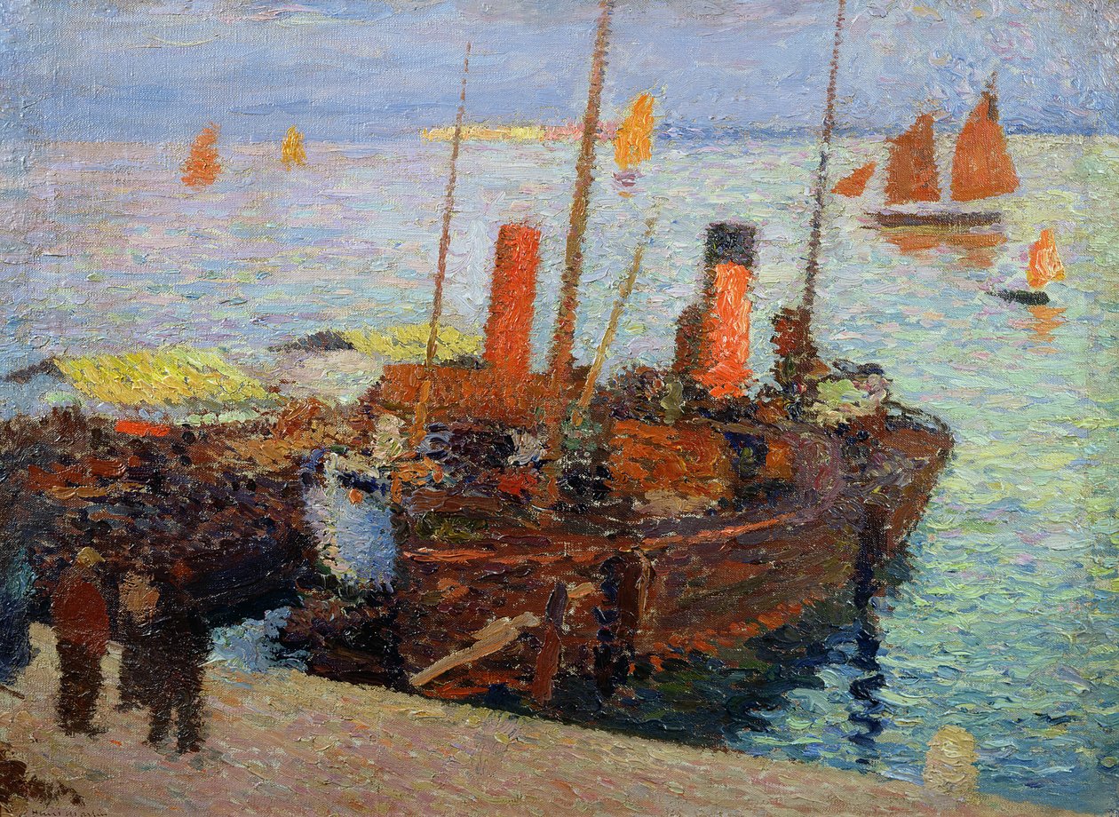 القوارب في خليج سانت مالو ، ج .1910 بواسطة هنري مارتن