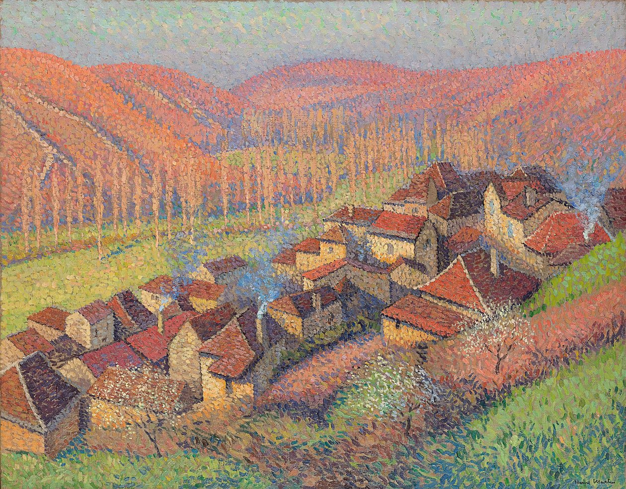 منظر لمركز Labastide du Vert ؛ منظر لمركز Labastide du Vert ، ج .1940 بواسطة هنري مارتن