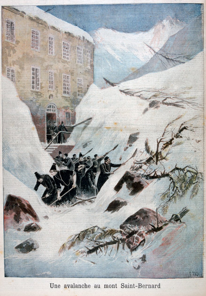 انهيار جليدي في مونت سانت برنارد ، سويسرا ، 1897 بواسطة هنري ماير