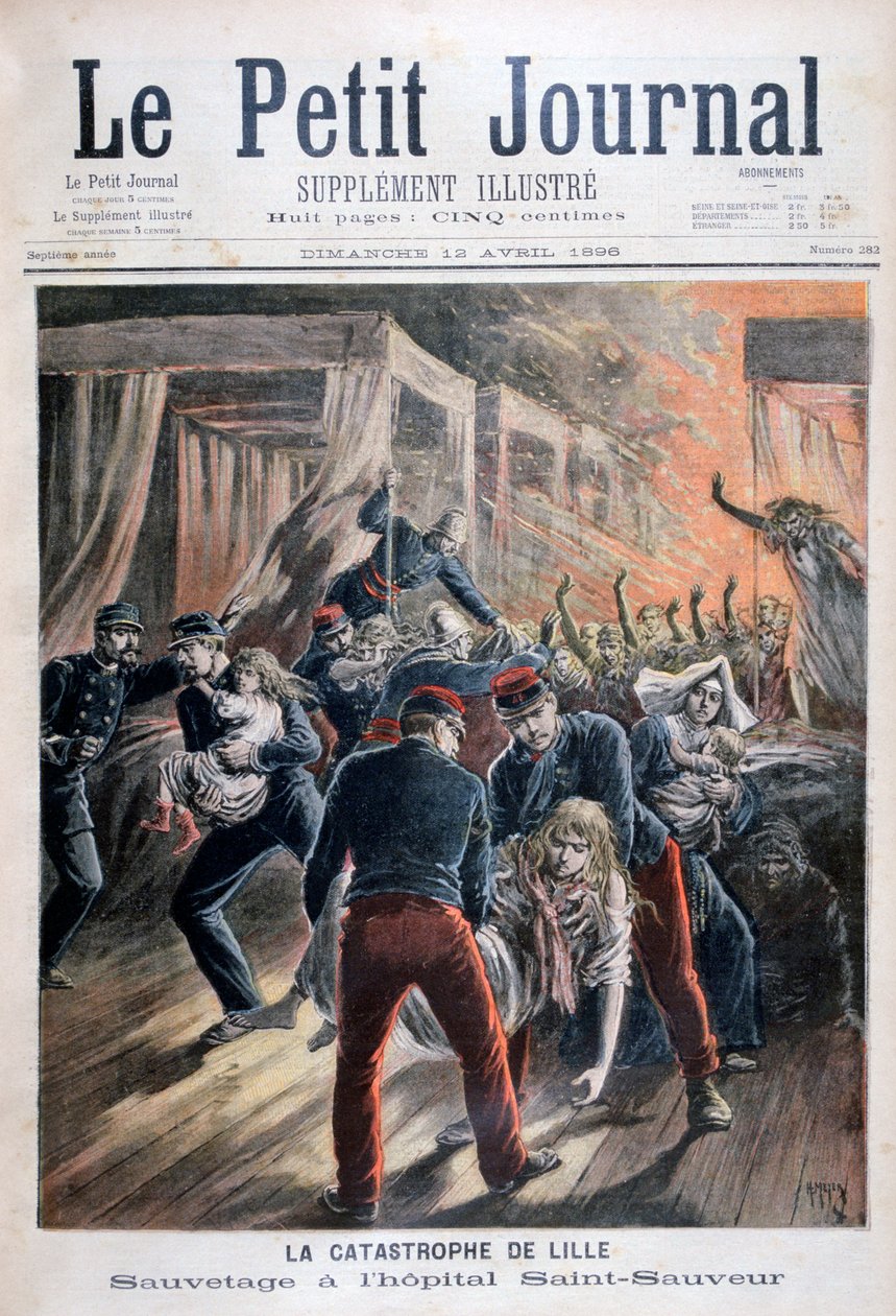 كارثة في مستشفى سان سوفير ، ليل ، فرنسا ، 1896 بواسطة هنري ماير