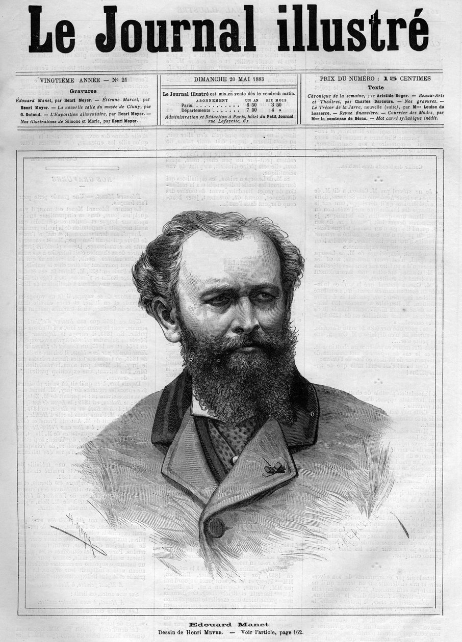 Edouard Manet (1832-1883) ، رسام فرنسي - صفحة غلاف "The Illustrous Journal" لعام 1883 - رسم بواسطة Henri Meyer (1844-1899) بواسطة هنري ماير