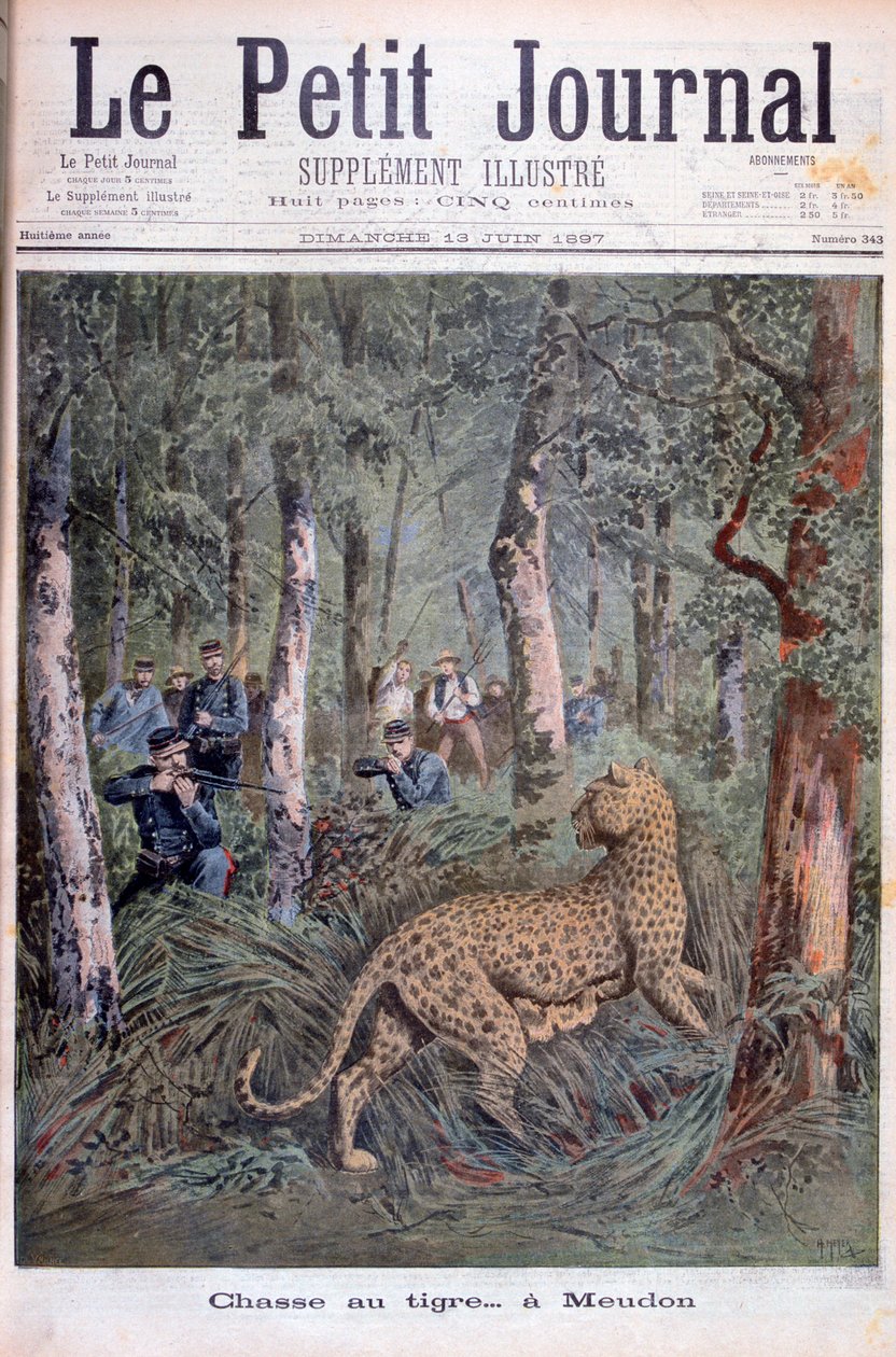 صيد النمر المفاجئ ، Meudon ، باريس ، 1897 بواسطة هنري ماير
