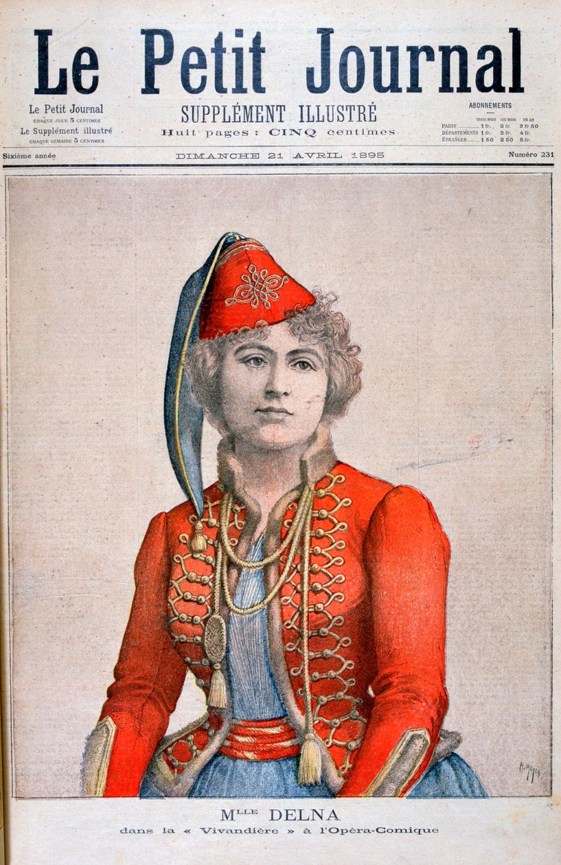 Mlle Delna ، تصوير vivandiere في الأوبرا الكوميدية ، La Vivandiere ، 1895 بواسطة هنري ماير