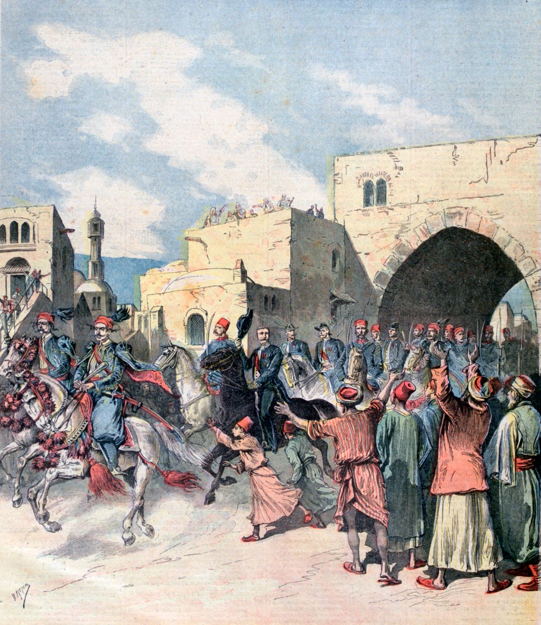 يصل القنصل الفرنسي إلى بيت لحم خلال احتفالات عيد الميلاد عام 1892 بواسطة هنري ماير