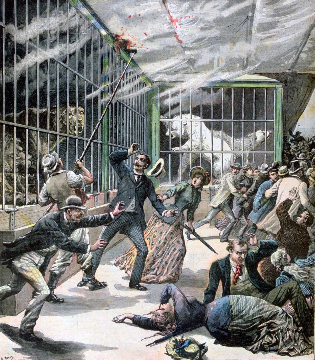 الحادث الذي وقع في menagerie ، Montceau-les-Mines ، فرنسا ، 1891 بواسطة هنري ماير