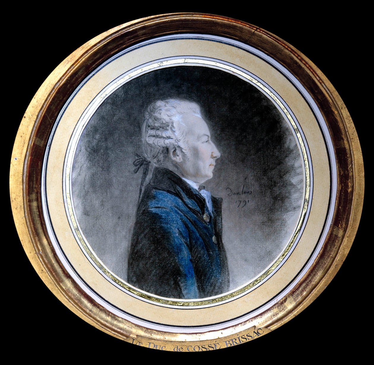 بورتريه لويس هرقل تيموليون دي كوزيه (كوسي بريساك) (1734-1792) ، دوق بريساك هو صانع السلال العظيم في فرنسا وحاكم باريس في زمن الثورة الفرنسية. ألوان مائية منسوبة إلى هنري بيير دانلو (1753-1809). 1791 بواسطة Henri Pierre (Attr. To) Danloux